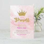 Invitation Baby shower de la Parties scintillant Princess Gol (Debout devant)