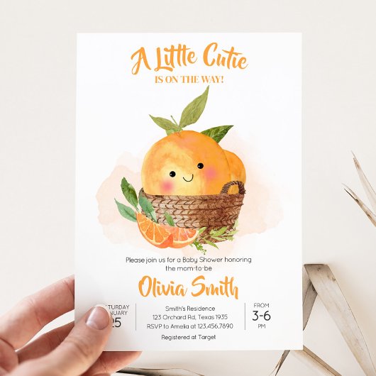 Invitation Baby shower de la Petite Cutie Orange Citrus