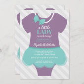 Invitation Baby shower de la petite dame (Devant / Derrière)