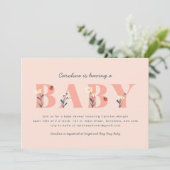 Invitation Baby shower de la petite dame (Debout devant)