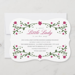 Invitation Baby shower de la petite dame / Plum