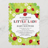 Invitation Baby shower de la petite dame rouge Ladybug (Devant / Derrière)
