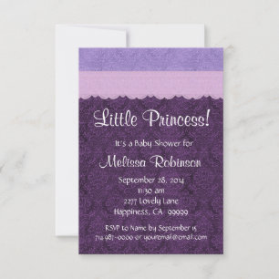 Invitation Baby shower de la petite dentelle violette S210