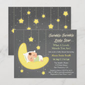 Invitation Baby shower de la petite étoile de Twinkle neutre  (Devant / Derrière)