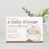 Invitation Baby shower de la petite fille Bébé Tub (Debout devant)