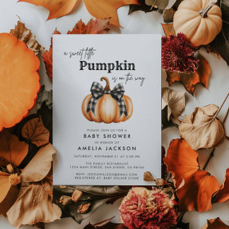 Invitation Baby shower de la petite fille Citrouille Black Bo