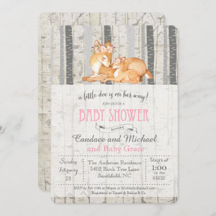 Invitation Baby shower de la petite fille de Birch