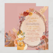 Invitation Baby shower de la Petite Fille du Cerf (Devant / Derrière)