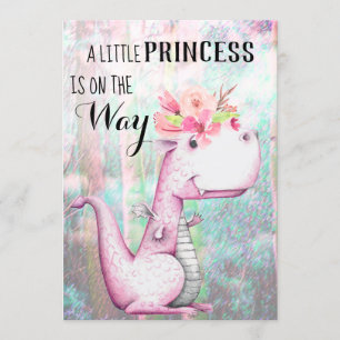 Invitation *~* Baby shower de la petite fille du Dragon rose