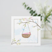 Invitation Baby shower de la petite fille endormie (Debout devant)