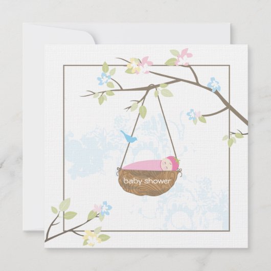 Invitation Baby shower de la petite fille endormie (Devant)