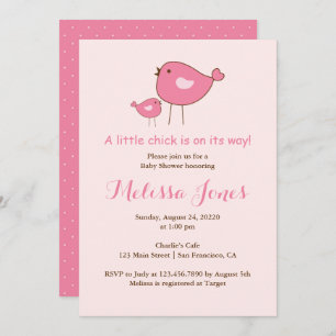 Invitation Baby shower de la petite fille rose