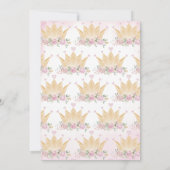 Invitation Baby shower de la petite princesse (Dos)