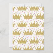 Invitation Baby shower de la petite princesse (Dos)