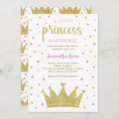 Invitation Baby shower de la petite princesse (Devant / Derrière)