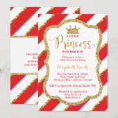 Invitation Baby shower de la petite princesse, Fau (Devant / Derrière)