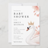 Invitation Baby shower de la petite princesse Swan (Devant)