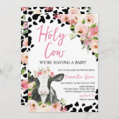 Invitation Baby shower de la petite vache (Devant / Derrière)