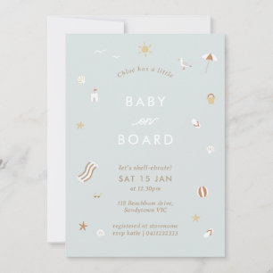 Invitation baby shower de la piscine En vichy plage