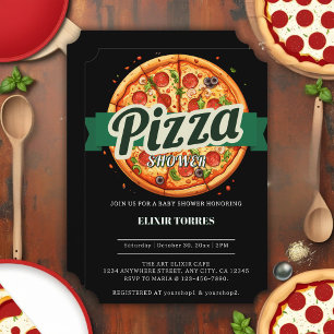 Invitation Baby shower de la Pizza moderne