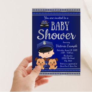 Invitation Baby shower de la police canine