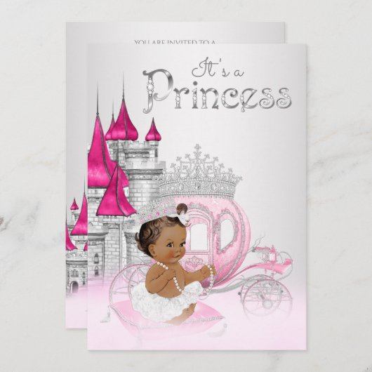 Invitation Baby shower de la princesse africaine a (Devant / Derrière)