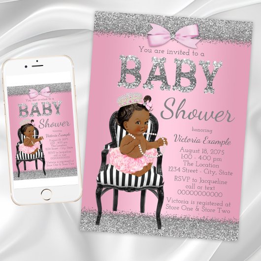 Invitation Baby shower de la princesse africaine a