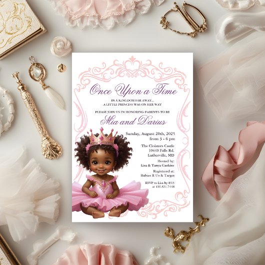 Invitation Baby shower de la princesse africaine a