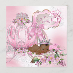 Invitation Baby Shower de la Princesse Afro-Américaine Royale