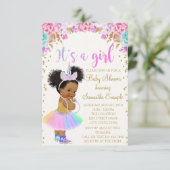 Invitation Baby shower de la princesse afro-américaine Unicor (Debout devant)