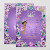 Invitation Baby shower de la princesse américaine (Devant / Derrière)