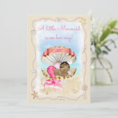 Invitation Baby shower de la princesse d'ethnie Mermaid Clam  (Debout devant)