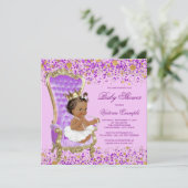 Invitation Baby shower de la princesse d'or Lilac (Debout devant)