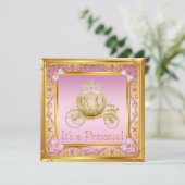 Invitation Baby shower de la princesse d'or rose (Debout devant)