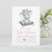 Invitation Baby shower de la princesse Eléphante f (Debout devant)