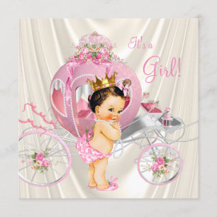 Invitation Baby shower de la princesse Ivory Pearl Gold