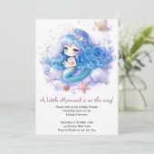 Invitation Baby shower de la princesse Mermaid (Debout devant)