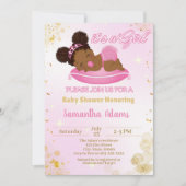 Invitation Baby shower de la princesse noire (Devant)