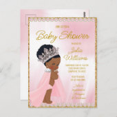 Invitation Baby shower de la princesse noire (Devant / Derrière)