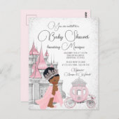 Invitation Baby shower de la princesse noire (Devant / Derrière)