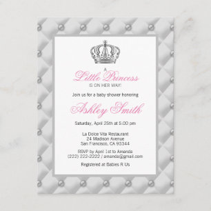 Invitation Baby shower de la princesse Silver Crow
