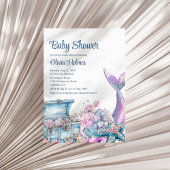 Invitation Baby shower de la queue de sirène de fleurs