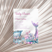 Invitation Baby shower de la queue de sirène de fleurs