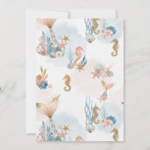 Invitation Baby shower de la queue de sirène rose (Dos)