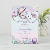 Invitation Baby shower de la queue de sirène sous la mer bébé (Debout devant)