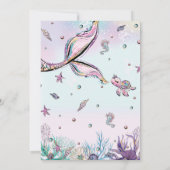 Invitation Baby shower de la queue de sirène sous la mer bébé (Dos)