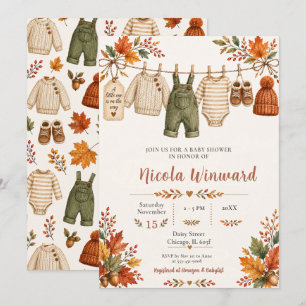 Invitation Baby Shower de la rentrée automnale