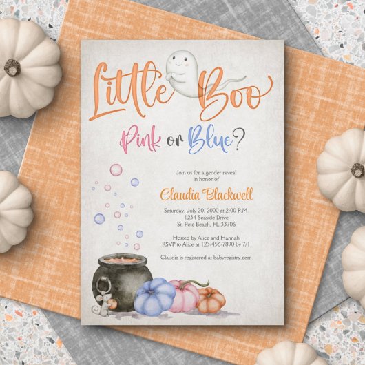 Invitation Baby shower de la révélation de genre Halloween