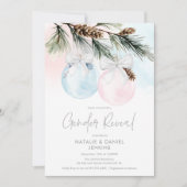 Invitation Baby shower de la révélation du genre Noël Invitat (Devant)