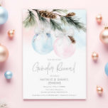 Invitation Baby shower de la révélation du genre Noël Invitat<br><div class="desc">Thème d'hiver Genre Révéler Baby shower Invitation. Conçu avec des ornements rose et bleu de Noël. Objets correspondants dans notre magasin Cava Party Design.</div>